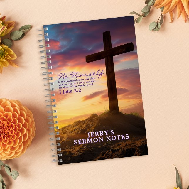 Silhouette Cross Scripture Verse Personalized Notebook (Creator Uploaded)