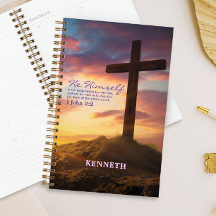 Silhouette Cross Scripture Verse Personalized Planner