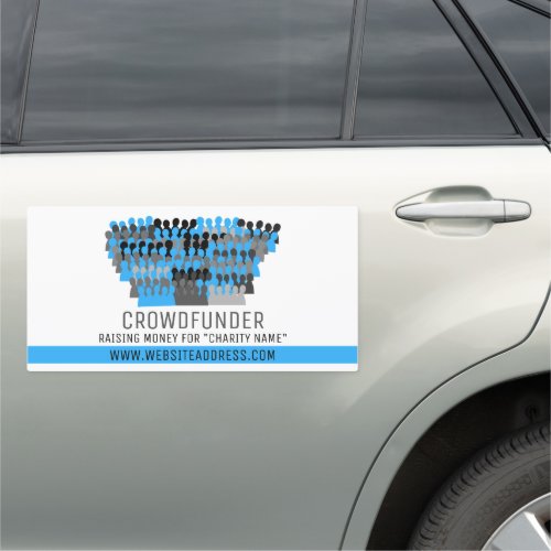 Silhouette Crowd Design Crowdfunder Crowdfunding Car Magnet
