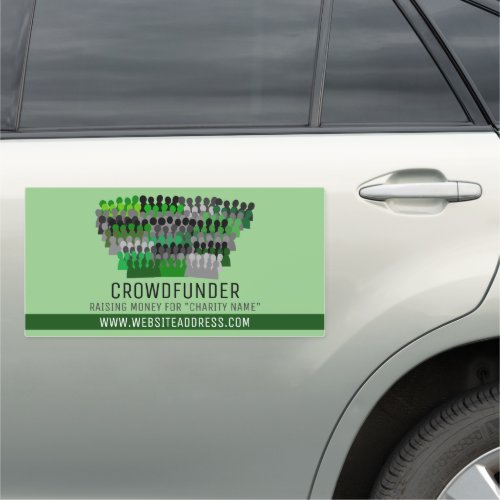Silhouette Crowd Design Crowdfunder Crowdfunding Car Magnet