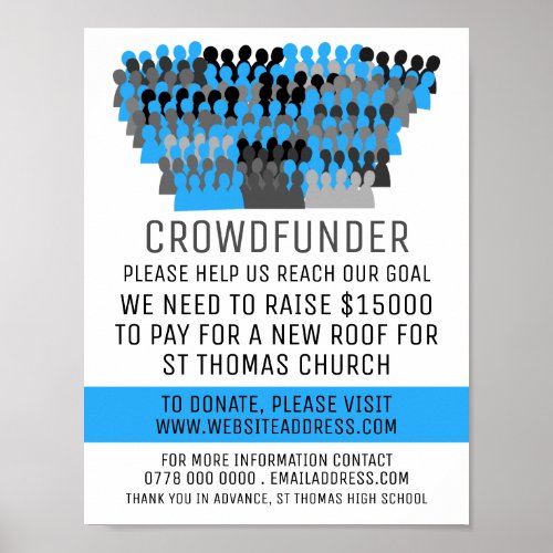 Silhouette Crowd Design Crowdfunder Crowdfunding Poster