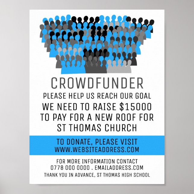 Silhouette Crowd Design, Crowdfunder, Crowdfunding Poster (Front)