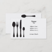 Silhouette Cutlery Cafe Patisserie Business Card (Front/Back)