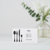 Silhouette Cutlery Cafe Patisserie Business Card (Standing Front)