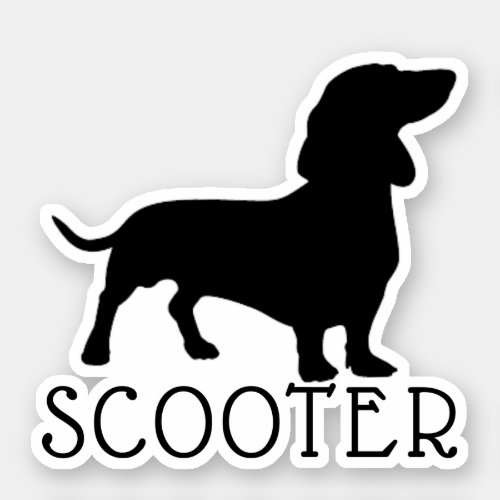 Silhouette Dachshund Dog Pet Name Sticker