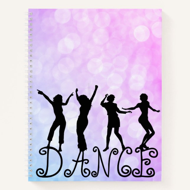 Silhouette Dancers Bokeh Dance Notebook (Front)