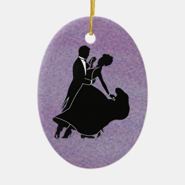 Silhouette Dancers Ceramic Ornament (Front)