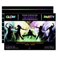 Silhouette Dancers Glow Party Invitations