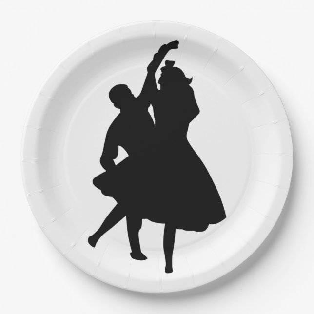 SILHOUETTE DANCERS PAPER PLATES (Front)