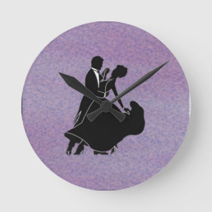 Silhouette Dancers Round Clock