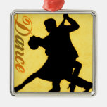 Silhouette Dancing Couple Metal Ornament
