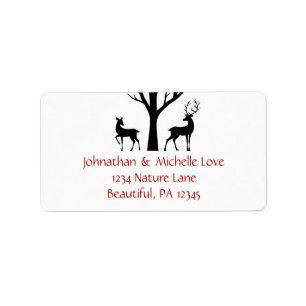Silhouette Deer Couple in Love Address Label