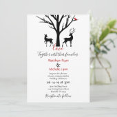 Silhouette Deer Couple in Love Winter Wedding Invitation (Standing Front)