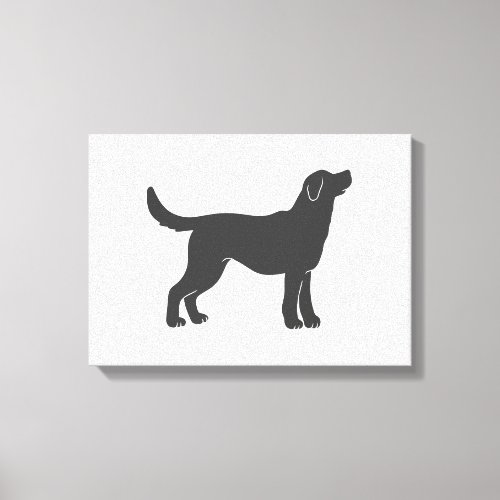 Silhouette dog standing _ Choose background color Canvas Print