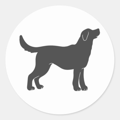 Silhouette dog standing _ Choose background color Classic Round Sticker