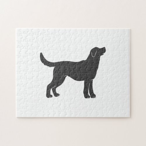 Silhouette dog standing _ Choose background color Jigsaw Puzzle