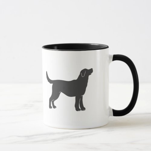 Silhouette dog standing _ Choose background color Mug