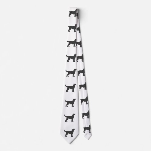 Silhouette dog standing _ Choose background color Neck Tie