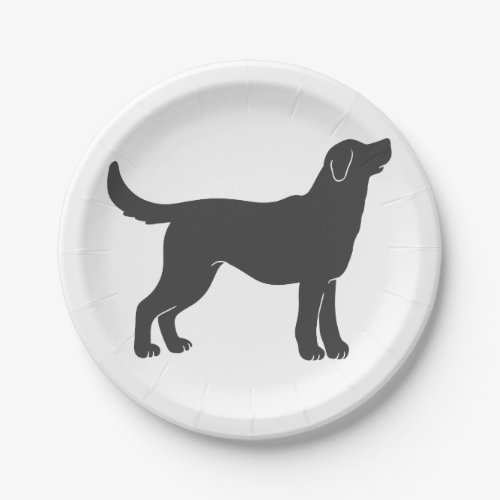 Silhouette dog standing _ Choose background color Paper Plates