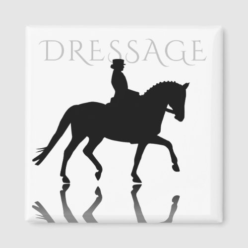 Silhouette Dressage Horse with Reflection Magnet