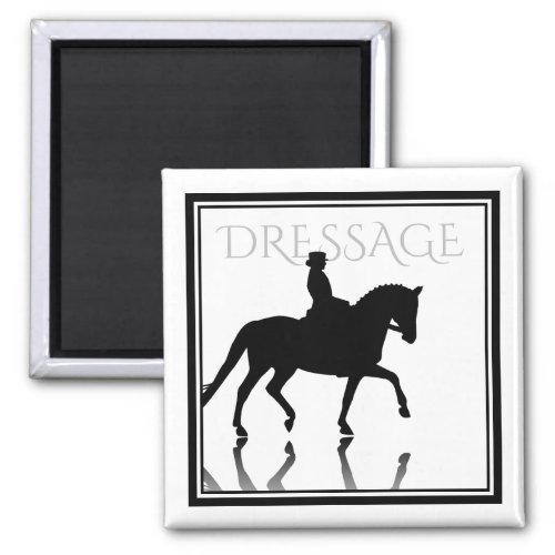 Silhouette Dressage Horse with Reflection Magnet