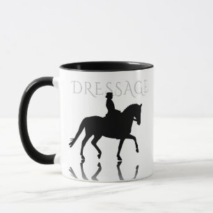 Silhouette Dressage Horse with Reflection Mug