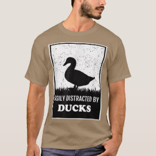Silhouette Duck Lover Easily Distracted By Ducks F T-Shirt