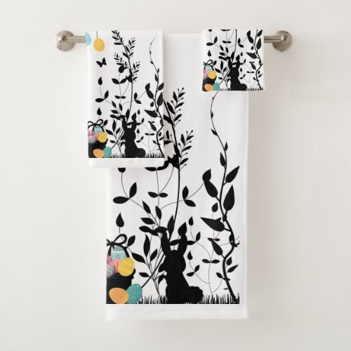 Silhouette Easter Set of 3 Bathroom Towels