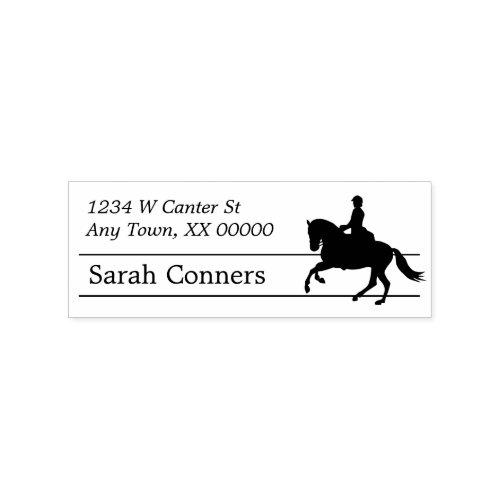 Silhouette Equestrian Return Address Rubber Stamp