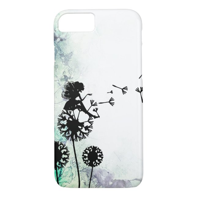 Silhouette Fairy and Dandelion Seeds Flower Garden Case-Mate iPhone Case (Back)