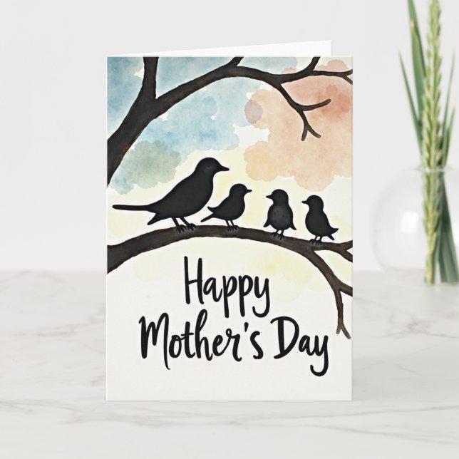 Silhouette Family Mothers Day Card (Front)