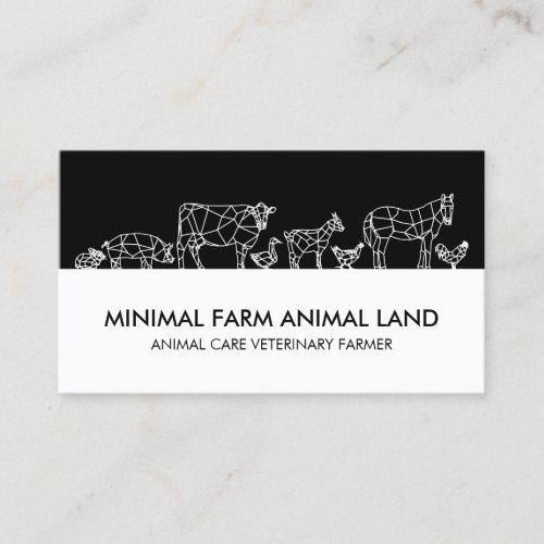 Silhouette Farm Duck Cow Goat Donkey Chicken Pig Business Card