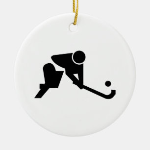 Silhouette Field Hockey Ceramic Ornament