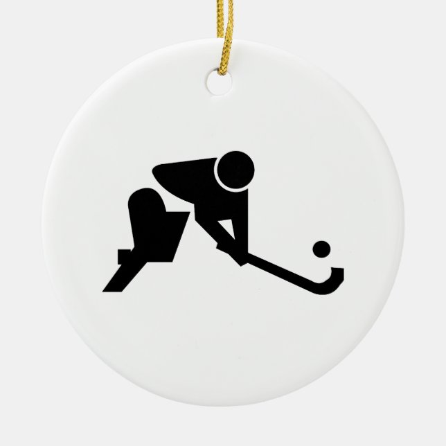 Silhouette Field Hockey Ceramic Ornament (Front)