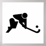 Silhouette Field Hockey Poster