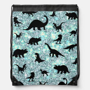 silhouette fish shark whale gradient galaxy space drawstring bag