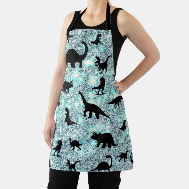silhouette fish shark whale gradient Sparkle galax Apron (Insitu)