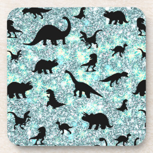 silhouette fish shark whale gradient Sparkle galax Beverage Coaster