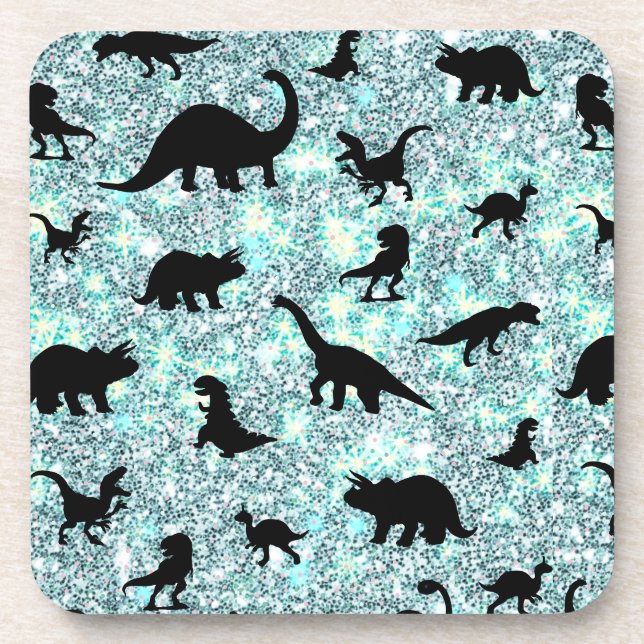 silhouette fish shark whale gradient Sparkle galax Beverage Coaster (Front)