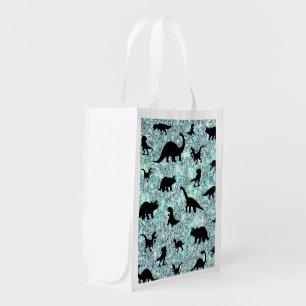 silhouette fish shark whale gradient Sparkle galax Grocery Bag