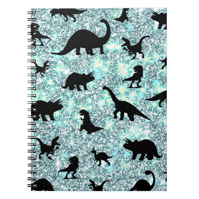 silhouette fish shark whale gradient Sparkle galax Notebook (Front)