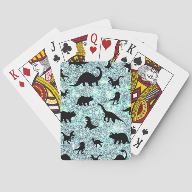 silhouette fish shark whale gradient Sparkle galax Poker Cards (Back)