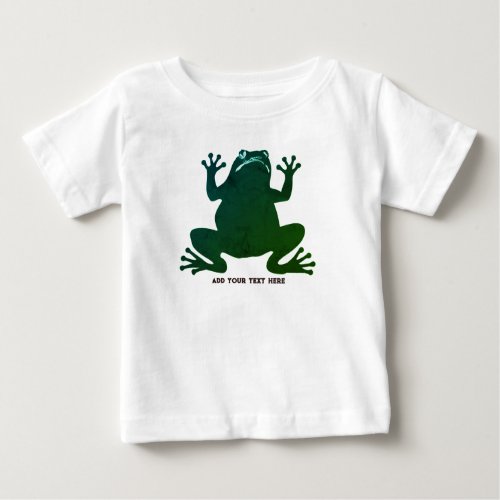 Silhouette Frog Personalized Text  Baby T_Shirt