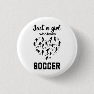 Silhouette girls playing Soccer  Button