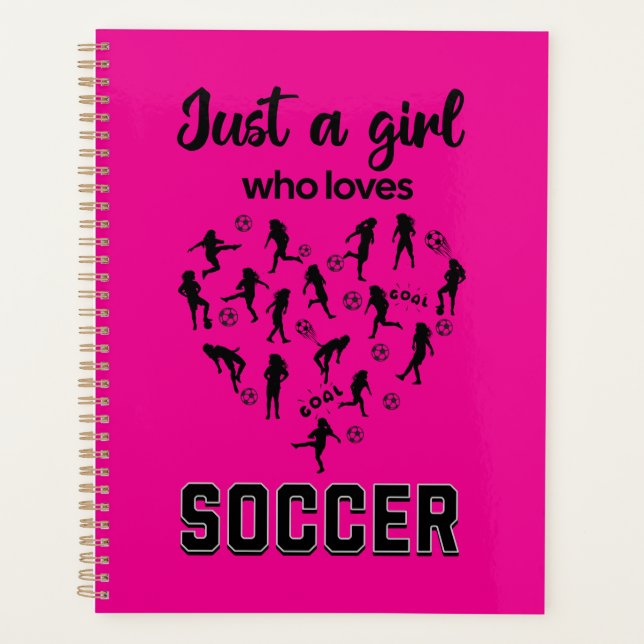 Silhouette girls playing Soccer  Planner (Front)