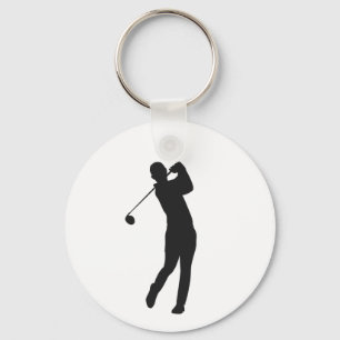 Silhouette Golf Player Keychain