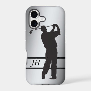 Silhouette Golfer Monogram iPhone 17 Case