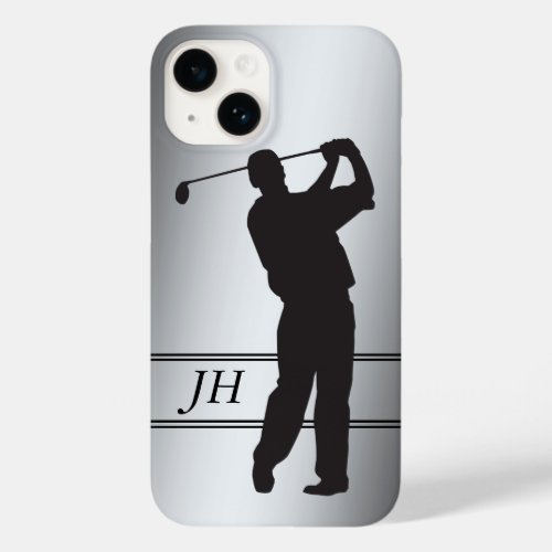 Silhouette Golfer Monogram Case_Mate iPhone 14 Case