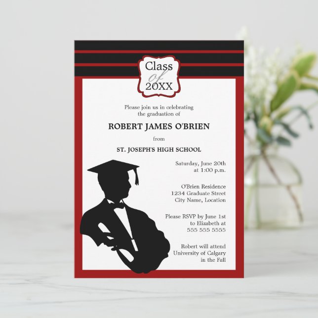 Silhouette Graduation Announcement (Standing Front)
