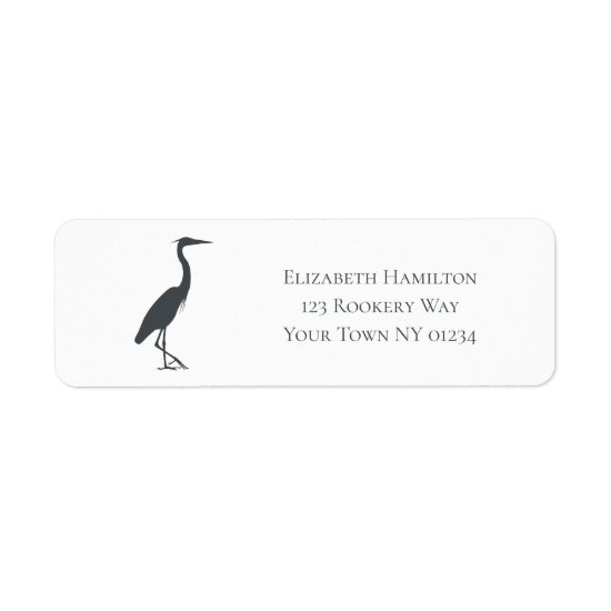 silhouette Great Blue Heron Egret personalized Label